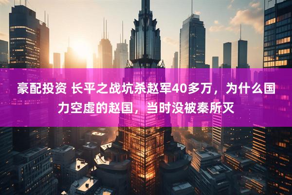 豪配投资 长平之战坑杀赵军40多万，为什么国力空虚的赵国，当时没被秦所灭