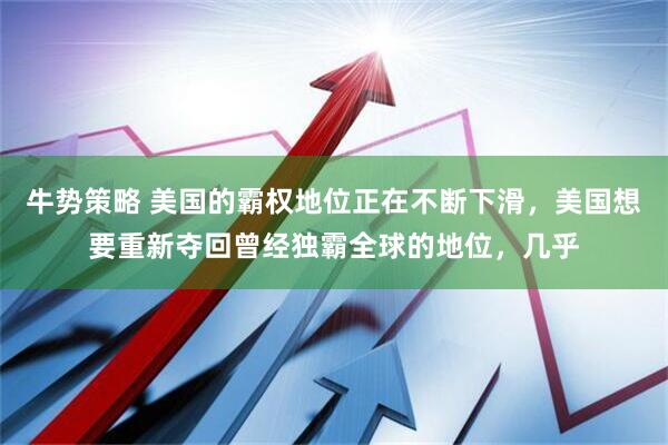 牛势策略 美国的霸权地位正在不断下滑，美国想要重新夺回曾经独霸全球的地位，几乎